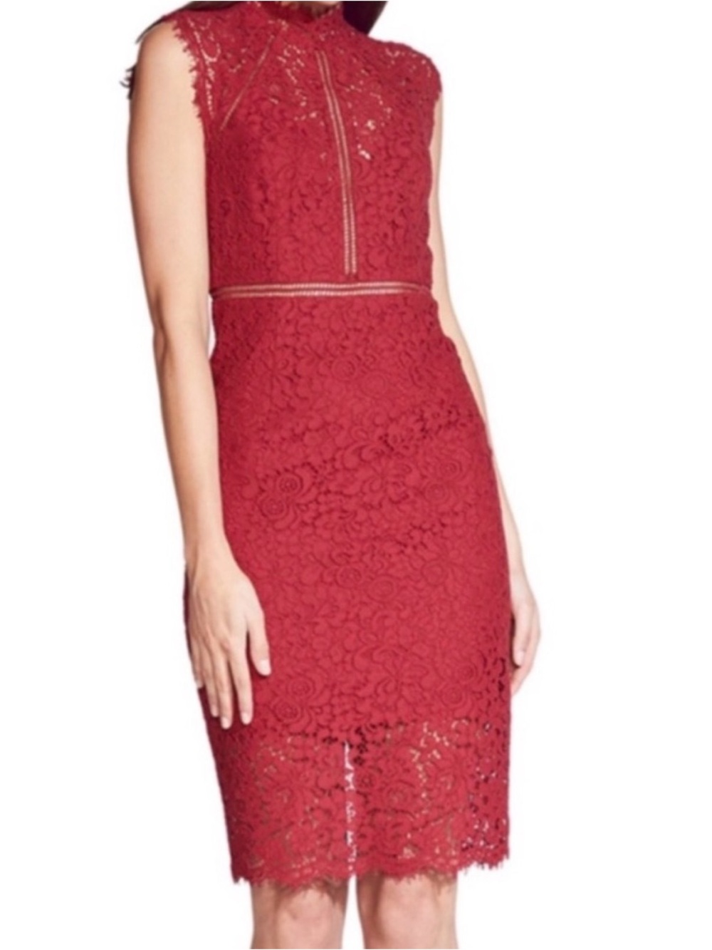 Women's Red Lace Sheath Dress